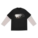 Billie Eilish Anniversary Layered Ls Black Tee Shirt Front