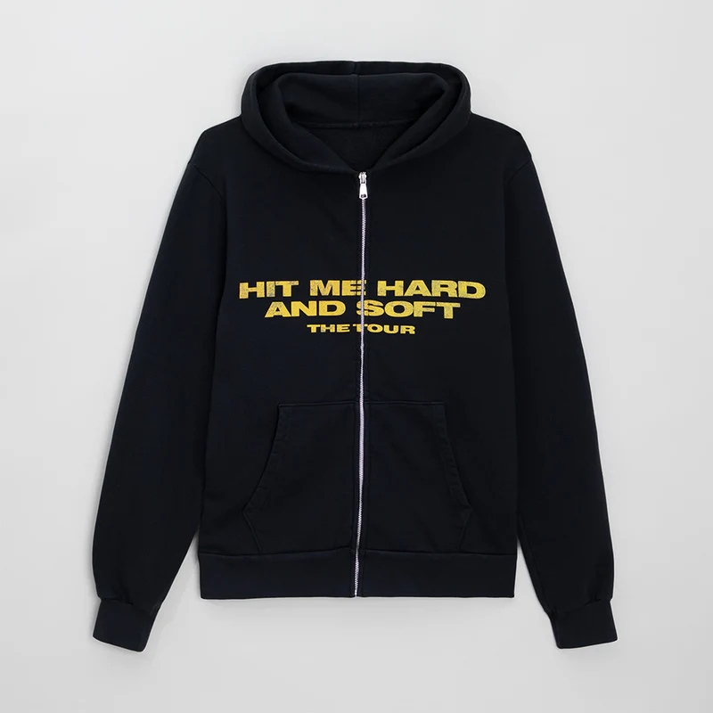 Billie Eilish 3D Hands Black Zip Up Hoodie Front