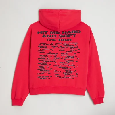 Billie Eilish Bend TOUR Red Hoodie Back