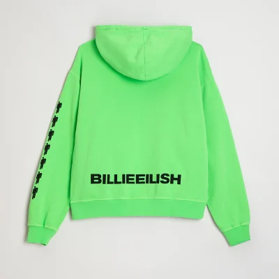 Billie Eilish Repeat Blohsh Green Hoodie Back