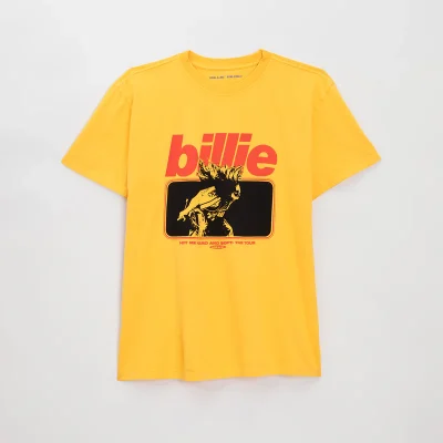 Billie Eilish 3D Hair Whip Mustard Tee-Shirt Front