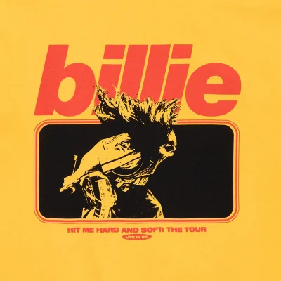 Billie Eilish 3D Hair Whip Mustard Tee-Shirt Front Design