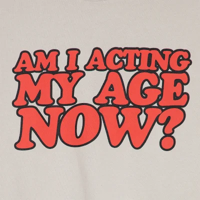 Billie Eilish Acting My Age Now Crewneck Front Design