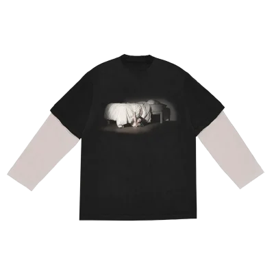 Billie Eilish Anniversary Layered Ls Black Tee Shirt Front