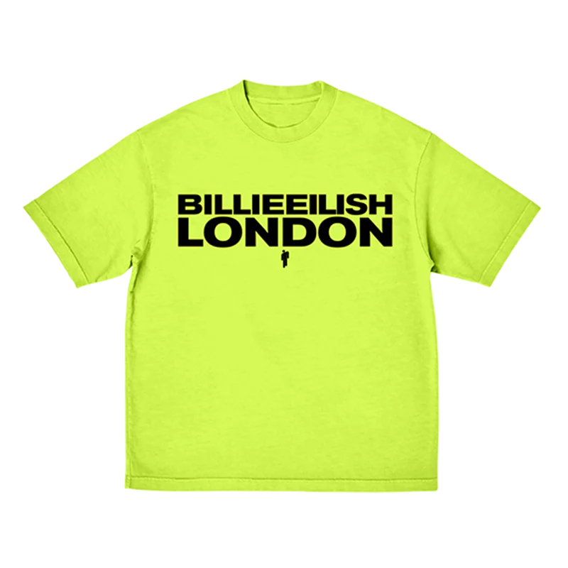 Billie Eilish Ballroom Neon Yellow Tee-Shirt Front
