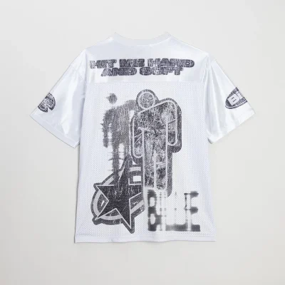 Billie Eilish Bandana White Football Tee-Shirt Back