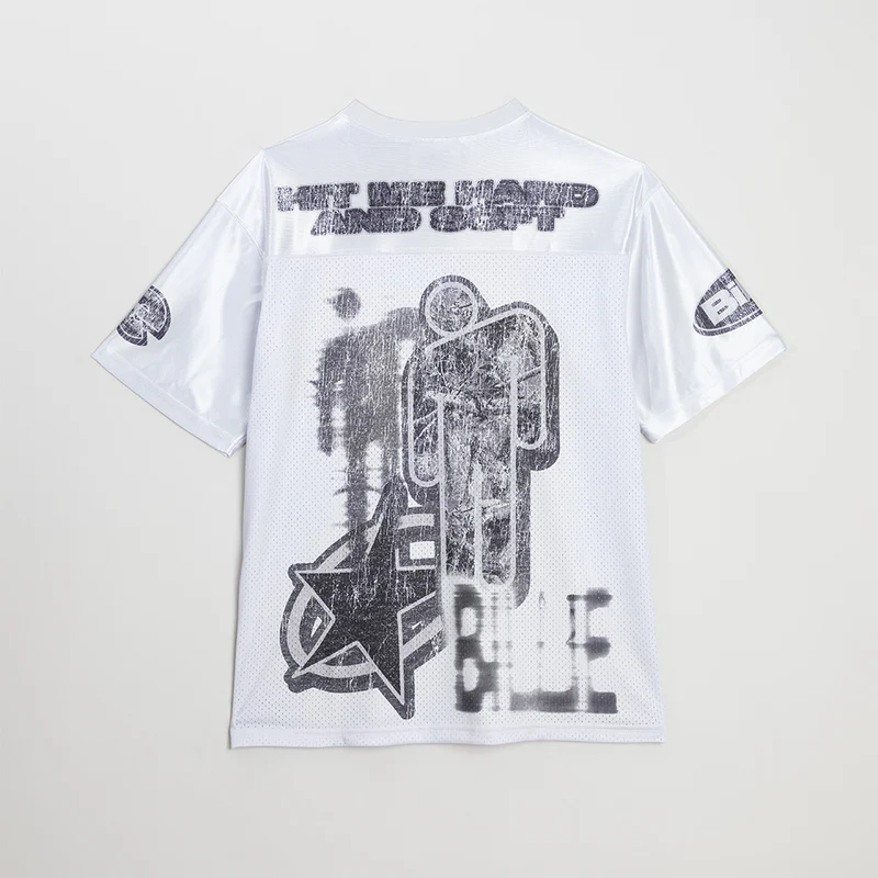 Billie Eilish Bandana White Football Tee-Shirt Back