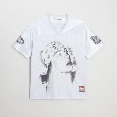 Billie Eilish Bandana White Football Tee-Shirt Front