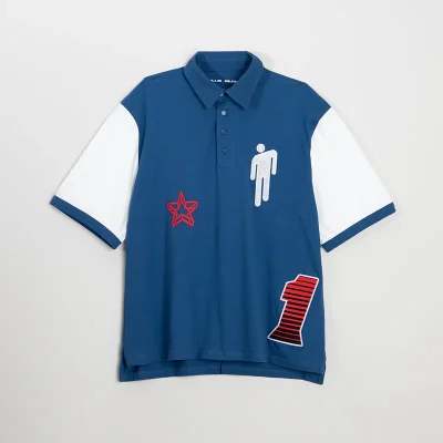 Billie Eilish Blohsh Racer 1 Blue Polo Tee-Shirt Front