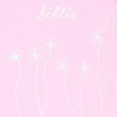 Billie Eilish Blooms Organic Pink Onesie Front Design