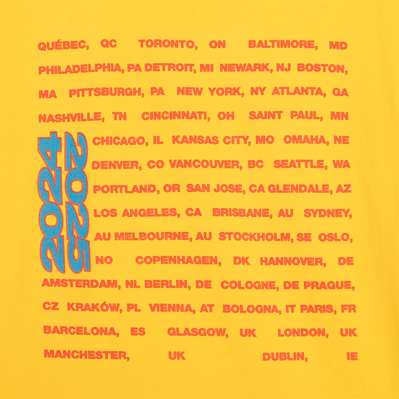 Billie Eilish Color Burst TOUR Gold Tee-Shirt Back Design