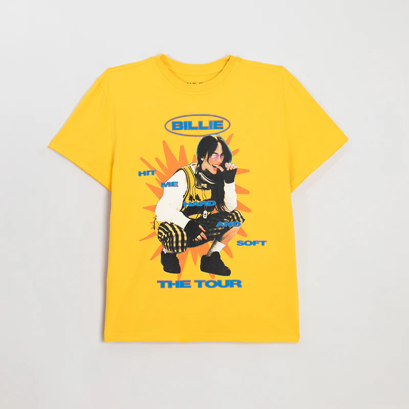 Billie Eilish Color Burst TOUR Gold Tee-Shirt Front