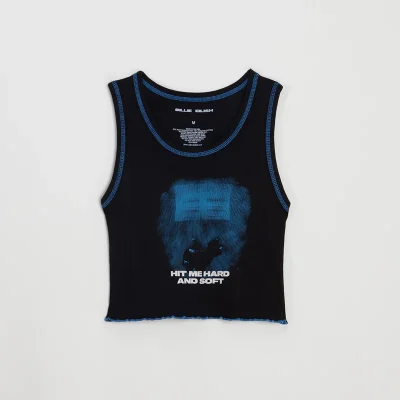 Billie Eilish Contrast Stitch Cover Crop Tank TOP Front