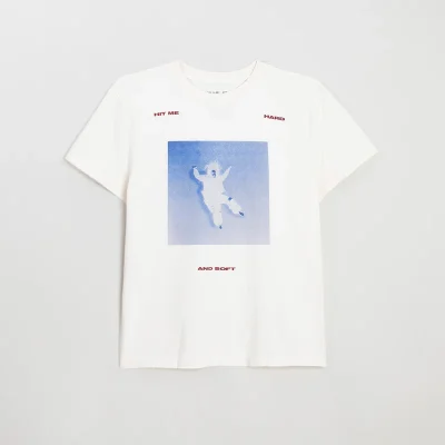 Billie Eilish Falling Scatter Text White Tee-shirt Front
