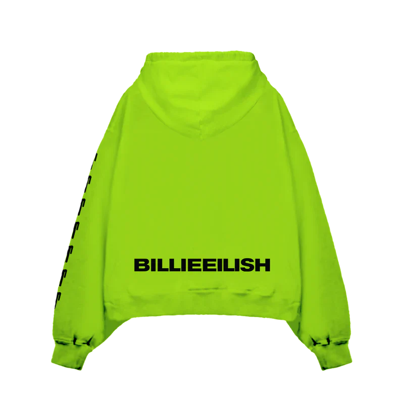 Billie Eilish Hanging Blohsh Green Hoodie Back