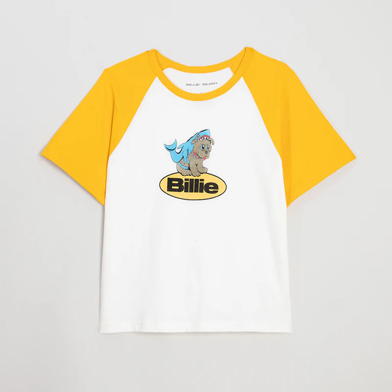 Billie Eilish Shark Raglan Tee-Shirt Front