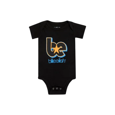 Billie Eilish Star Infant Black Onesie Front