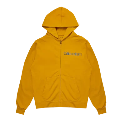 Billie Eilish Yellow Tour Zip Hoodie Front