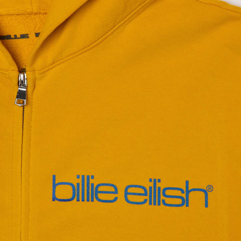 Billie Eilish Yellow Tour Zip Hoodie Front Design