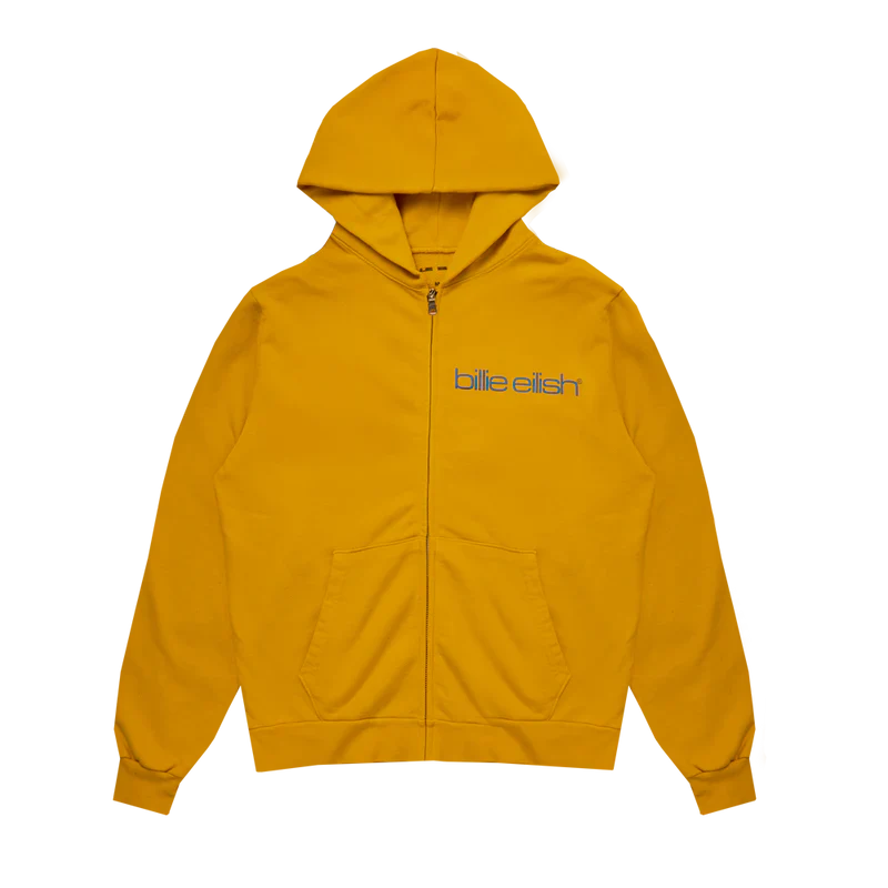 Billie Eilish Yellow Tour Zip Hoodie Front
