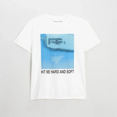 HIT ME HARD AND SOFT White Cover Tee-Shirt Front