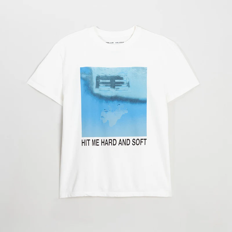 HIT ME HARD AND SOFT White Cover Tee-Shirt Front
