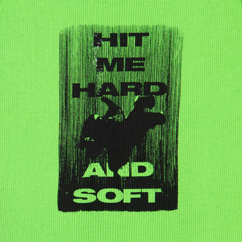 Hit Me Hard And Soft Green Crop Tank Top Front Design