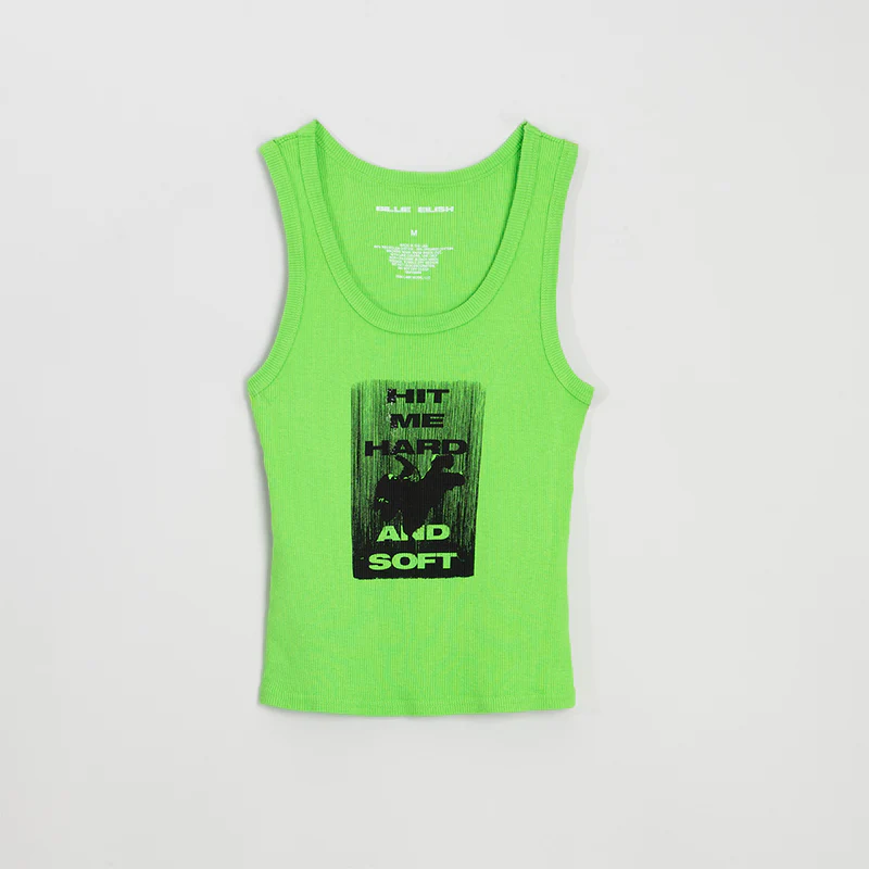 Hit Me Hard And Soft Green Crop Tank Top Front