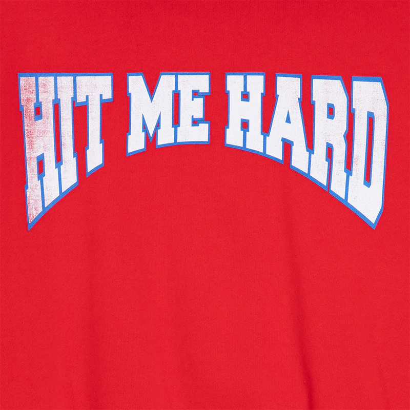 Hit Me Hard And Soft Red Hoodie Front Design