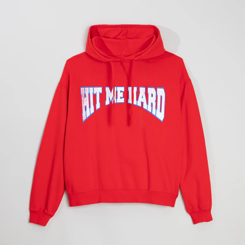 Hit Me Hard And Soft Red Hoodie Front
