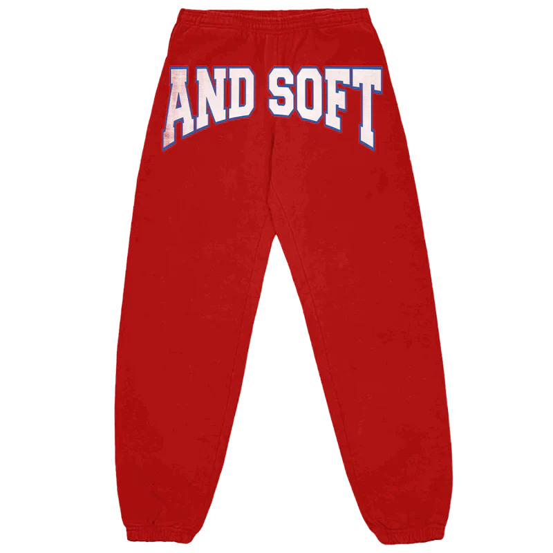 Hit Me Hard And Soft Red Sweatpants Front
