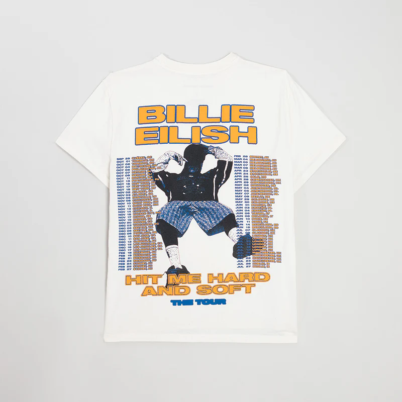 Billie Eilish HIT ME HARD AND SOFT Tour Tee white back